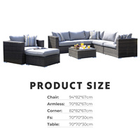 Ensemble de meubles de jardin en rotin PE moderne pour l'extérieur, chaises de patio, table, canapé de balcon de haute qualité, résistant aux UV, durable, pour le parc
