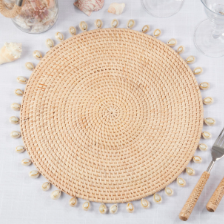 Posavasos de ratán tejidos a mano, platos y platos de Base, almohadillas calientes aisladas, accesorios de cocina de mesa para sala de estar y comedor - Product Image 4