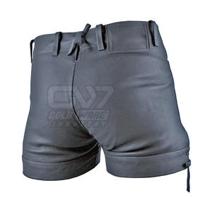 กางเกงขาสั้นหนังสำหรับผู้ชายกางเกงขาสั้นหนังดีไซน์ใหม่ล่าสุด - Product Image 3