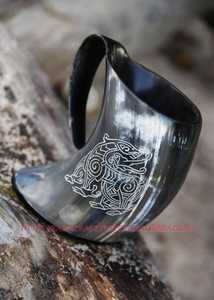Natural Crafts Polished Drinking <b>Horn</b> Vessels and Accessories Real Authentic Mug for the True <b>Fans</b> - Product Image 2