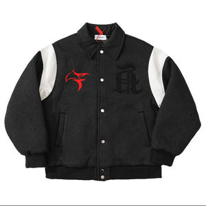 2024 vente en gros personnalisé dernières conceptions à manches longues Baseball Varsity veste hommes plaine blanc Varsity Letterman manteau - Product Image 3
