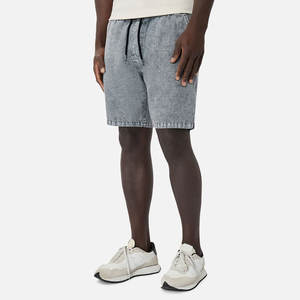 Pantalones cortos de lavado ácido para hombre con dobladillo crudo y ajuste relajado para ropa de calle informal estilo Vintage pantalones cortos de lavado ácido para hombres - Product Image 3