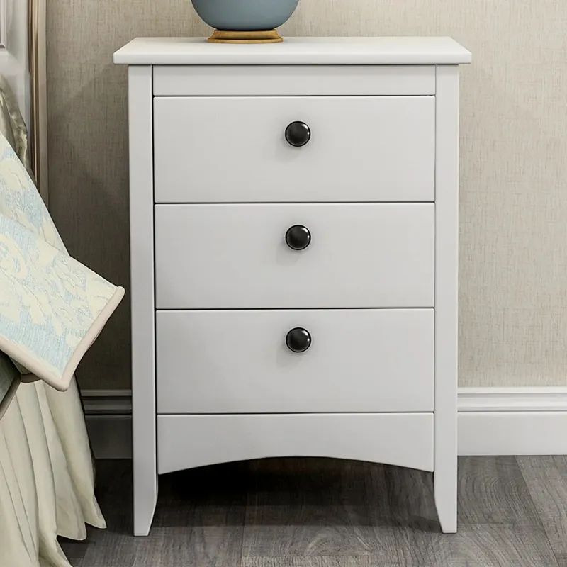 White Painted 3-Drawer Bedside Table Convertible Extendable Traditional Design Wooden Living Room Furniture Home Inspired Sydney