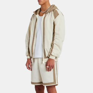 Wholesale Custom Made Streetwear Two-Piece Set Nylon Windbreaker Jacket <b>Shorts</b> Set Custom Embroidery Logo Color Block <b>Short</b> Set - Product Image 5