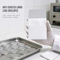 Sacs d'emballage pour lentilles optiques personnalisés, écologiques, recyclables, anti-rayures, avec rembourrage en coton et papier couché pour lunettes