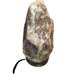 Natural Gray Himalayan Salt Lamp Pyramid Style Crystal Rock Lamp with Touch <b>Dimmer</b> Switch for Home Decoration Wellness Lighting - Product Image 3