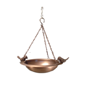 Smooth Shine Finished Copper Bird Bath With Hanging Chain & <b>Hook</b> Handcrafted for <b>Garden</b> Balcony Hanging Decorative Outdoor Use - Product Image 2