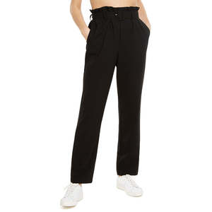 Pantaloni Cargo Neri da Donna Danielle Bernstein Extra Small con Vita a Fascia, Traspiranti e con Tecnica Stropicciata, Taglia XL - Product Image 1