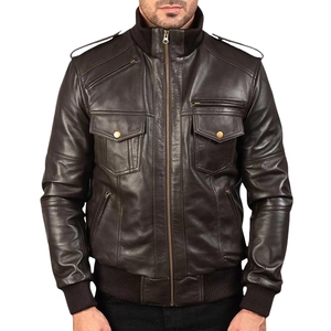 Chaqueta de Invierno de Piel de Oveja Genuina Original para Hombre, Cuello Alto, Logotipo Frontal, Impermeable, Ecológica, OEM, Alta Calidad, Personalizable y Elegante - Product Image 1