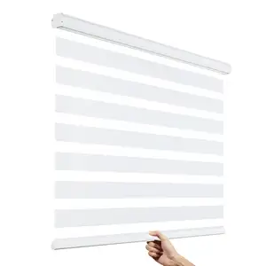 Custom Size Free-Stop Room Darkening Window Treatments for Indoor Home Office Class Spring Zebra Roller Shutter Sheer Shades