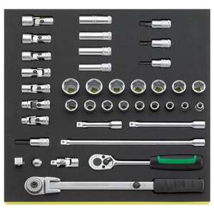 Juego de Llaves de Trinquete Stahlwille de 3/8'' con 39 Piezas y Accesorios con Incrustaciones TCS - Product Image 1