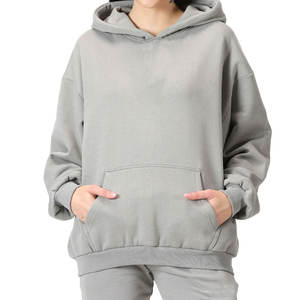 Sudadera con capucha de algodón de gran tamaño para mujer 2024, sudaderas cómodas de manga larga con capucha y cuello liso de talla grande para invierno - Product Image 1