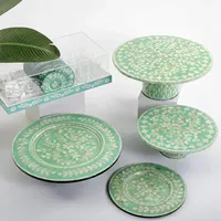 Les ensembles de nacre exquis comprennent des sous-verres de support de gâteau de plateau des plateaux de service en nacre Arabian Chocolate Shop