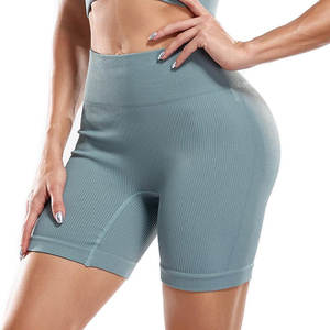 Pantalones cortos de entrenamiento de gimnasio para mujer de alta calidad, cómodos ajustes de cintura alta para la temporada de verano, tela teñida lisa - Product Image 1