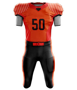 ชุดกีฬาอเมริกันฟุตบอลน้ำหนักเบาแบบใหม่ สำหรับเยาวชน เสื้อและกางเกงฟุตบอลสั่งทำได้ตามต้องการ ระบายอากาศได้ดี รับผลิตแบบ OEM - Product Image 5