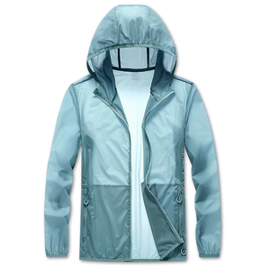 Veste coupe-vent à capuche pliable et légère, design personnalisé, en toile enduite, fermeture éclair intégrale, 2 poches latérales, coupe-vent, imperméable, unisexe - Product Image 3