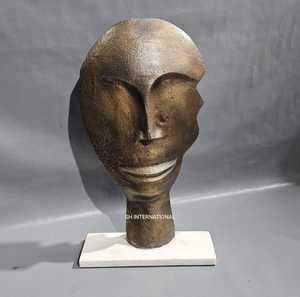 Statue abstraite en aluminium moderne faite à la main ornement de bureau créatif Sculpture de visage humain Art artisanat pour les mariages décor à la maison - Product Image 3