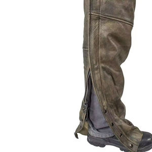 Chaps completos de cuero de vaca genuino para hombres y mujeres, herrador de equitación elástico, instrumentos veterinarios - Product Image 4