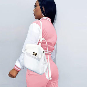 Design personnalisé de vestes universitaires remplies de coton de qualité supérieure pour femmes, vêtements de sport longs et décontractés respirants, baseball personnalisé, OEM - Product Image 5