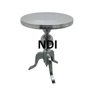 Mesa de centro de metal de aluminio de forma redondeada con acabado brillante Mesa de centro Forma redondeada Uso de muebles de sala de estar - Product Image 4