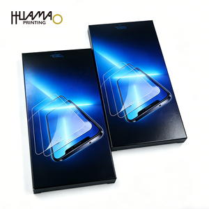 Boîte en carton noir écologique pour protection d'écran mobile en verre trempé, avec logo et dimensions personnalisés, vente en gros - Product Image 6