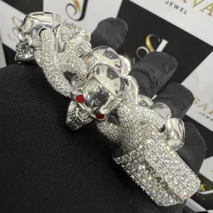 Luxury 925 Sterling <b>Silver</b> Cuban Link <b>Bracelet</b> VVS Moissanite Diamond Bangle <b>for</b> <b>Men</b> Hip Hop Fine Chain <b>Bracelet</b> Party Gift - Product Image 1