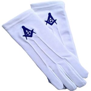 Gants maçonniques personnalisés taille libre gants maçonniques en coton blanc fait logo maçonnique en métal pour gants - Product Image 1