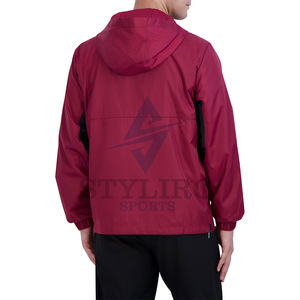 Veste coupe-vent pour homme avec logo personnalisé brodé sur le devant, imperméable, à capuche, 100% polyester - Product Image 6