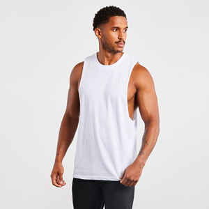 Men's Active Wear Drop Arm Tank <b>Top</b> Breathable Eco-Friendly Knitted Sporty Gym Workout Vest Muscle Workout <b>Sleeveless</b> Tank <b>Top</b> - Product Image 2