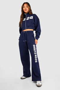 Nouvel ensemble de survêtement décontracté pour femme en deux pièces, couleur marine, hiver, respirant, écologique, léger, vente en gros - Product Image 5