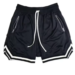 Pantalones cortos de entrenamiento de poliéster 100% hechos en Pakistán para hombres, pantalones cortos de malla de baloncesto deportivos de verano informales sólidos con logotipo personalizado para gimnasio - Product Image 4