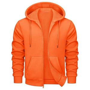 Sweat-shirts à capuche en coton pour hommes en gros 2025, fermeture éclair, logo personnalisé, haute qualité, écologique, décontracté d'hiver, polaire, anti-froissement, strass - Product Image 1