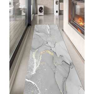 Alfombra con Estampado de Mármol Gris: Moderna, de Lujo, Fácil de Limpiar, para Sala de Estar, Alfombra de Terciopelo - Product Image 3