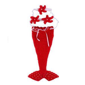 Hot Sale Handcrafted Knit Baby <b>Mermaid</b> <b>Tail</b> <b>Blanket</b> for Photo Shoots Newborns & Infants - Product Image 6