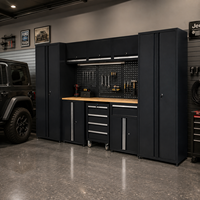 Banc de travail modulaire robuste pour garage avec armoire à outils, tiroirs verrouillables, panneau perforé, en acier SPCC, pour rangement d'atelier, OEM ODM