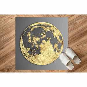 Tapis Lune Dorée, Tapis Décoratifs Lune, Tapis Paysage, Tapis Lune Abstrait, Tapis en Chenille - Product Image 5