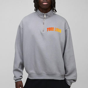 Sudaderas Personalizadas Transpirables y Ecológicas con Cierre de Cremallera de Cuarto, Bordadas, de Hombros Caídos, Manga Larga, 100% Algodón Felpa - Product Image 4