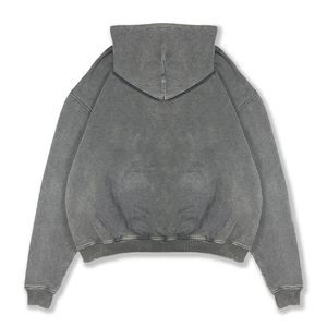 Sweat à capuche en molleton lourd à épaules tombantes, lavage à l'acide, vente en gros pour l'hiver |   Sweat à capuche surdimensionné personnalisé 100% coton Streetwear - Product Image 2