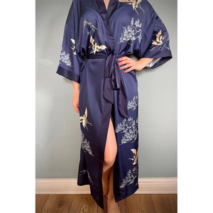 Conjunto de Bata de dormir de satén de seda elegante de alta calidad para mujer, cintura elástica, manga larga, suave, cómodo, transpirable - Product Image 1