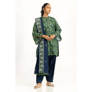 Ensemble de costume 3 pièces imprimé Khaddar pour femmes IUSTKSD-1287 - Product Image 6