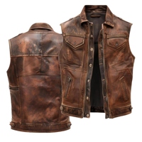 Herren Wollene Echtleder Atmungsaktive Wasserdichte Winddichte Winter-Motorradweste Vintage Premium-Qualität Stilvoll Anpassbar Lang