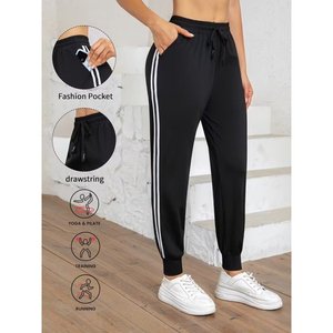 Kadin Yuksek Bel Yani serit Detailled Viskon Iki Iplik Esofman Alti, 37730 - Siyah - Product Image 6