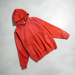 Sweats à capuche délavés à l'acide vintage teinture par pulvérisation personnalisée unisexe grande taille sweats à capuche pour hommes en coton éponge française - Product Image 4