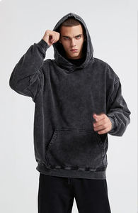 Ropa de calle Boxy Fit, chándal con estampado de pantalla en lavado ácido Sunfaded con diseño acampanado ZipUp, tejido de talla grande pesado - Product Image 2