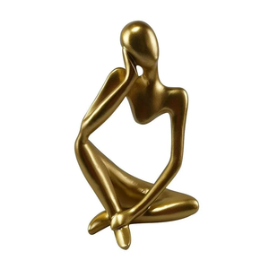 Metal Statue Figurine High Quality Metal Sculpture Rose Gold Showpiece Sculpture Iron Crafts Table Centerpieces <b>Figure</b> - Product Image 5