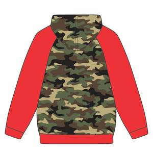 KAP Camo Pullover <b>Hoodie</b> Red Raglan Sleeves Cotton Blend Greek Fraternity Apparel Custom Divine Nine HBCU Greek Streetwear - Product Image 3