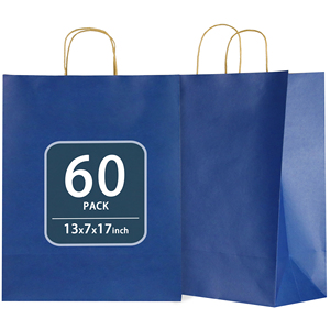 Bolsa de Papel Kraft Azul con Logotipo Personalizado, Impresión Digital, Asas Retorcidas, para Proyectos de Manualidades, Empaque para Minoristas, Se Aceptan Pedidos Personalizados - Product Image 2