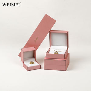 Caja de joyería de papel rosa WEIMEI, caja de regalo forrada de terciopelo de Color personalizado en ángulo recto para exhibición de embalaje de joyería - Product Image 2