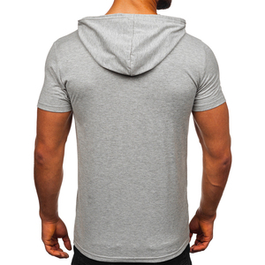 เสื้อยืดผู้ชายทรงสลิมฟิต ระบายอากาศได้ดี น้ำหนัก 220 กรัม ผ้าริงเกอร์เจอร์ซีย์ สำหรับสตรีทแวร์ สีพื้น แต่งโลโก้ด้านหน้า ดีไซน์เรียบง่าย - Product Image 5