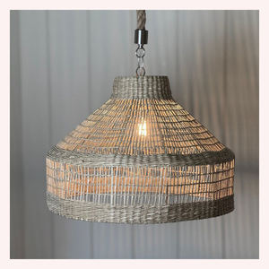 2025 Suspension tissée de luxe fabriquée à la main en rotin, jonc de mer et jute pour une chaleur intemporelle et une élégance bohème - Product Image 5